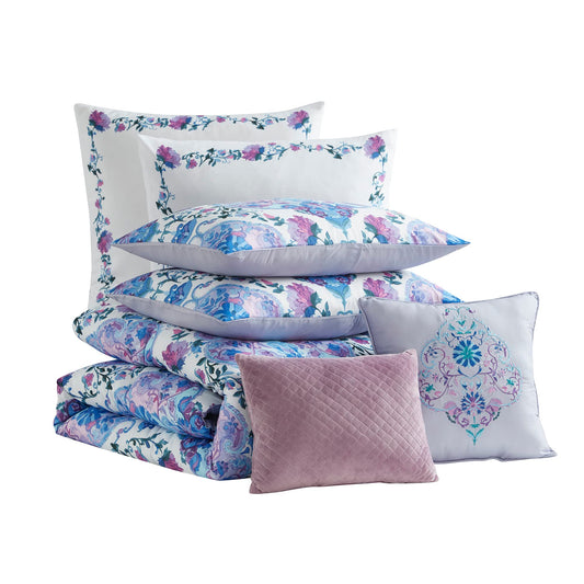 Sweet Home Collection Queen Comforter Ultra Soft Fashion Printed Bedding Sets with Shams, Decorative Throw Pillows, and Pillowcases, Queen, Juliette (Pack of 5, 35 Count Total)