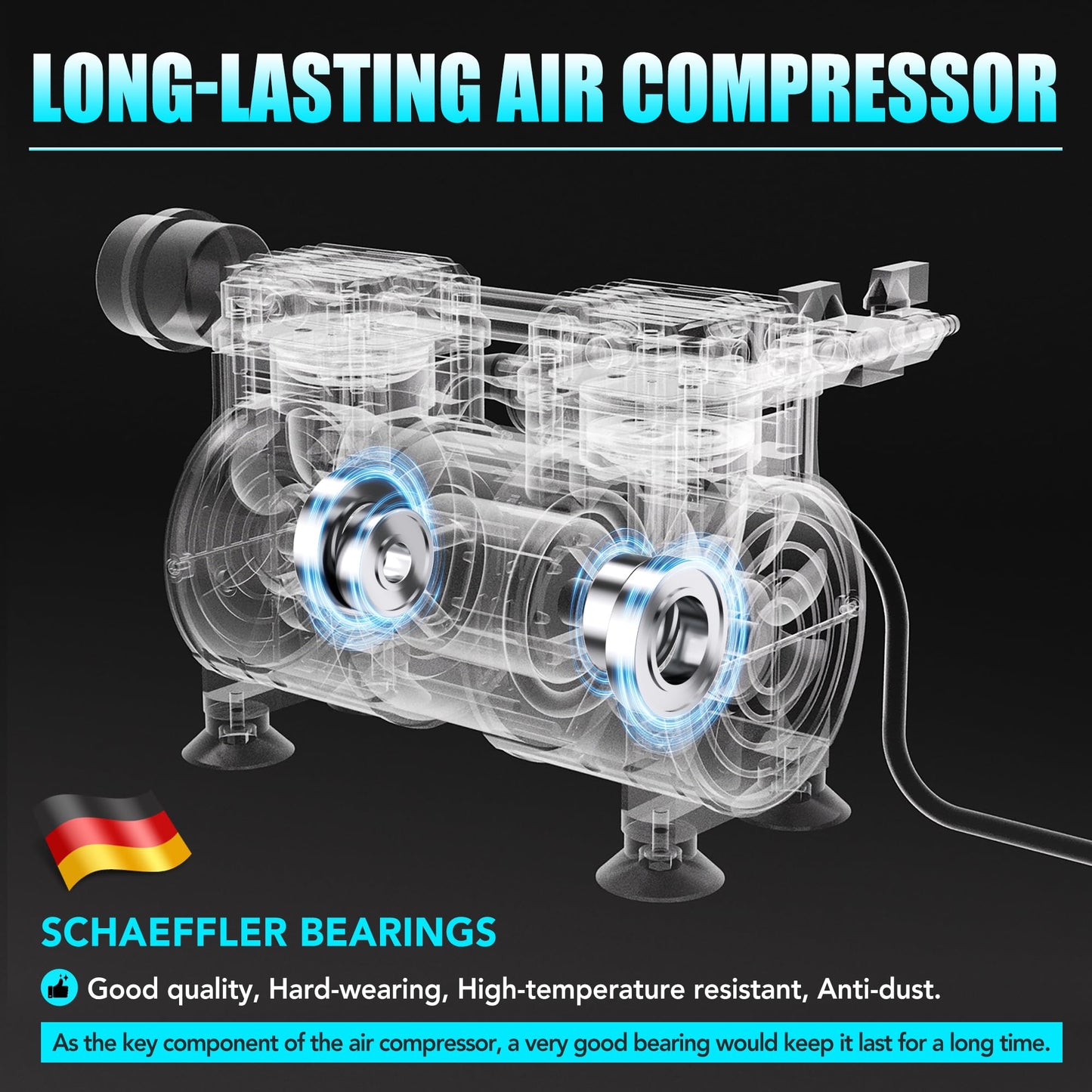 HQUA PAS20RPC,3/4 HP Pump Compressor for PAS10/20 Pond & Lake Aeration System