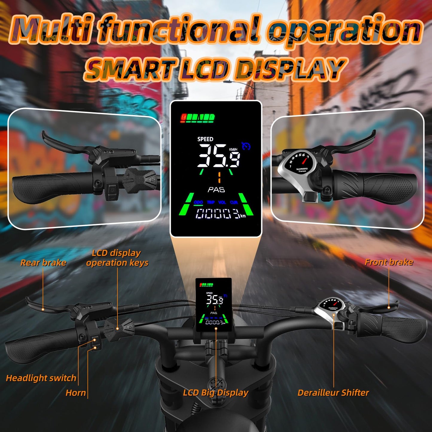 YUCHETX 20" Electric Bike for Adults with 1500W/3000W Peak Dual Motor,Max Speed 30MPH,Up to 50Miles,Moped ebikes with 15.6Ah Battery,Shipped from USA Warehouse