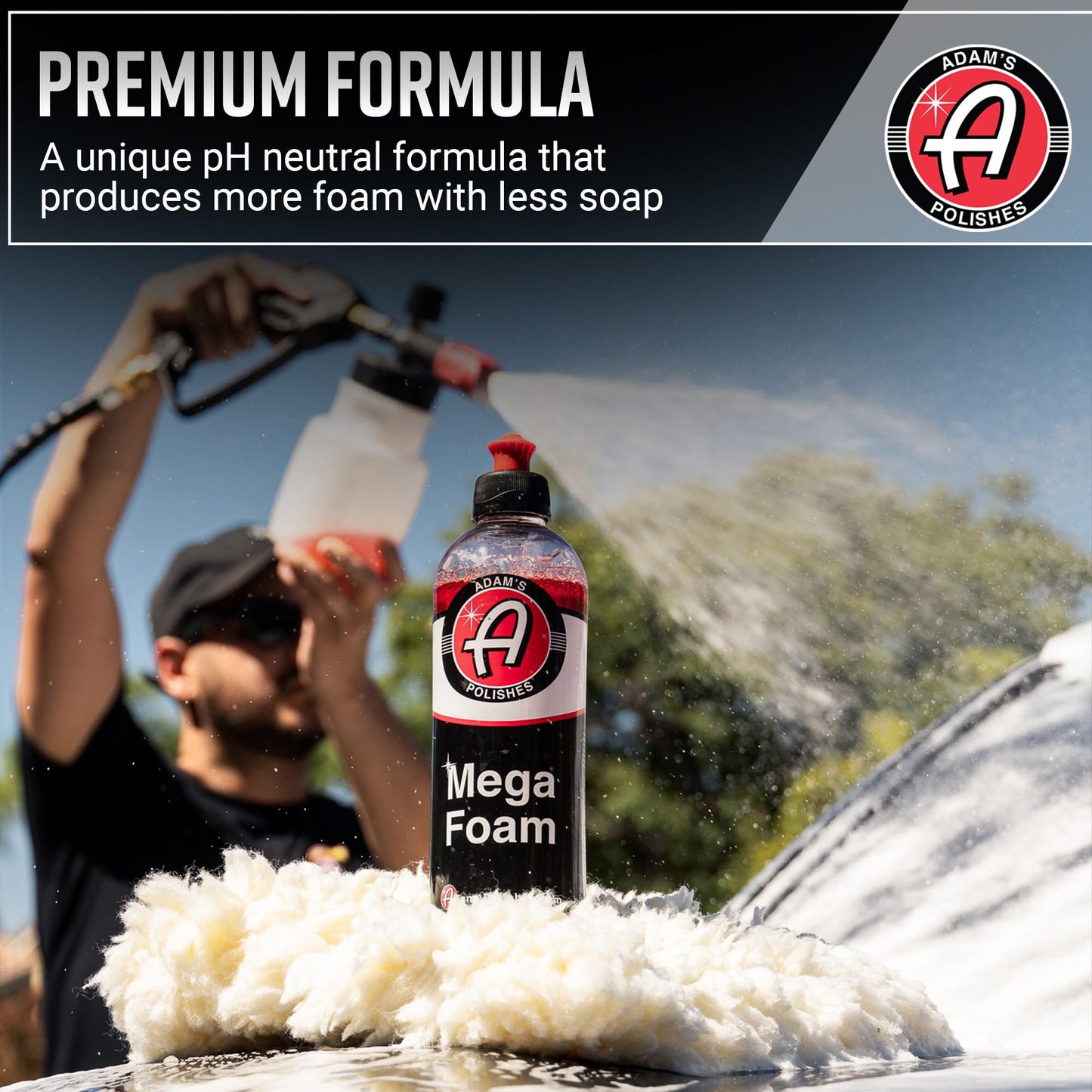 Adam’s Mega Foam Car Wash Soap (Gallon) – pH Neutral, Ultra Concentrated for Foam Cannon, Foaming Spray Gun, or Bucket – Safe for Wax, Sealants & Ceramic Coating – High Suds Car Cleaner (Pack of 2)