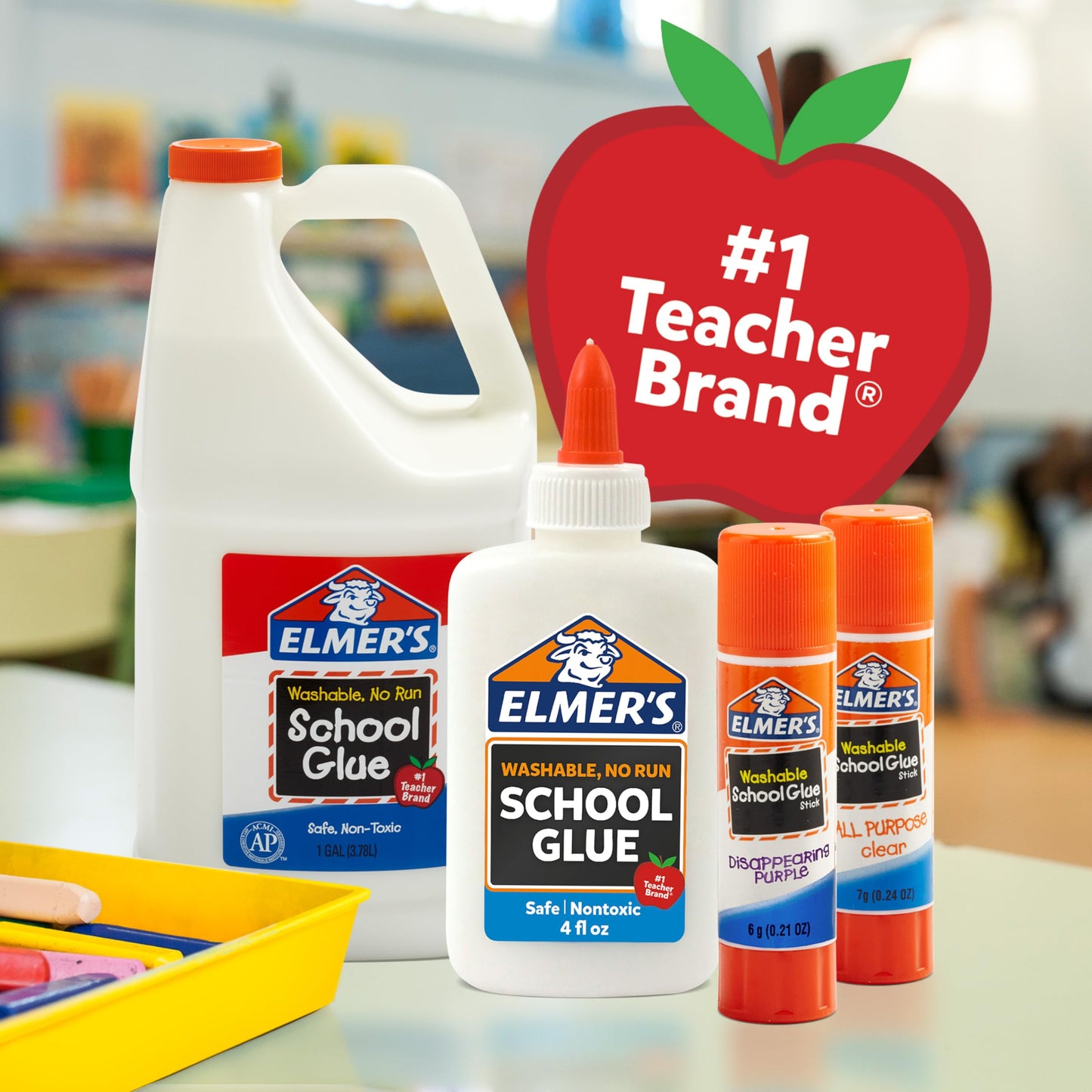 Elmer's All Purpose School Glue Sticks, Acid-Free and Washable, Clear, 7 Grams, 30 Count - Craft Projects, Poster, Classroom Supplies, #1 Teacher Brand