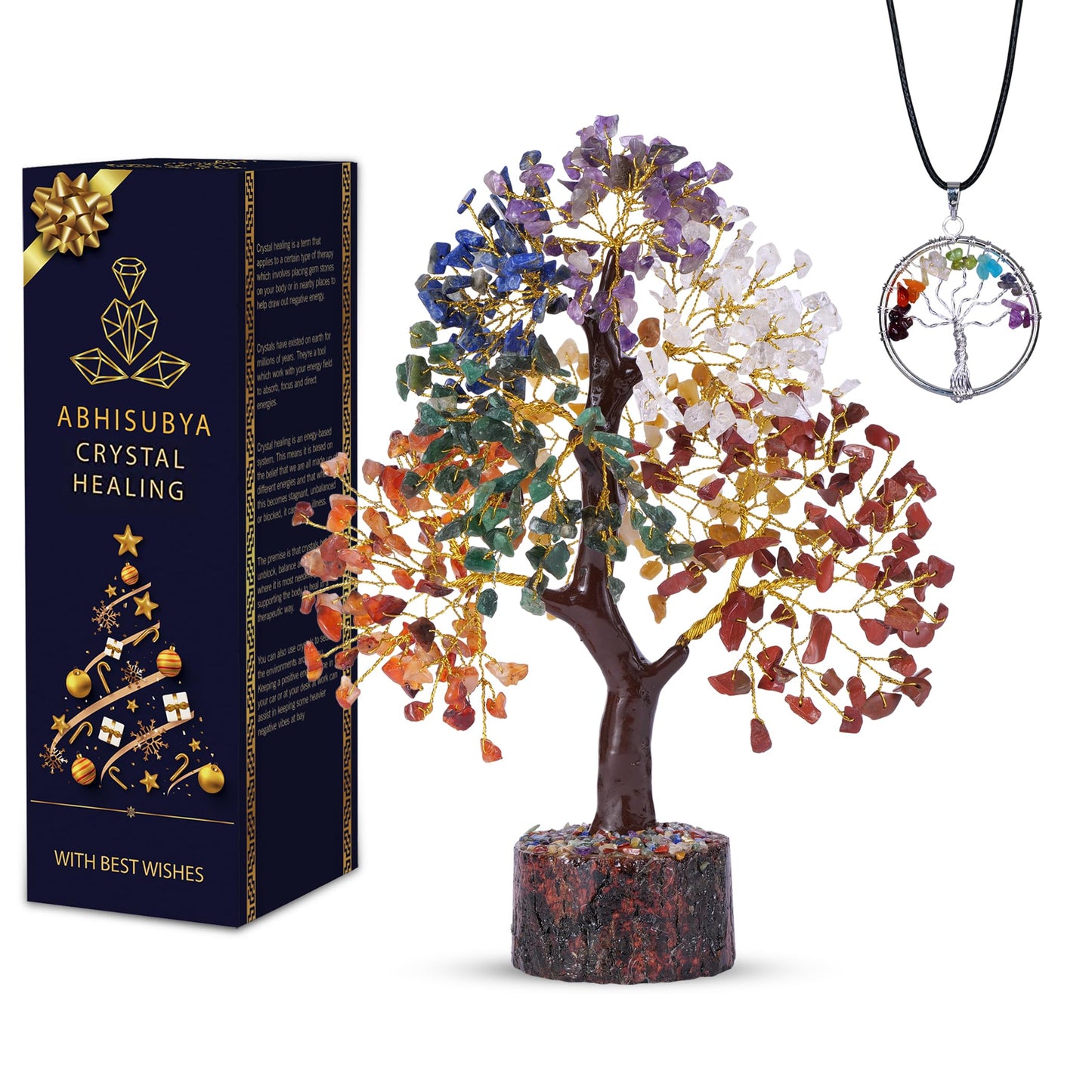 Bonsai Tree - Crystals and Healing Stones - Living Room Decor - Crystal Tree Tree of Life - Gem Tree Stones - Feng Shui and Money - Shelf Decor for Office