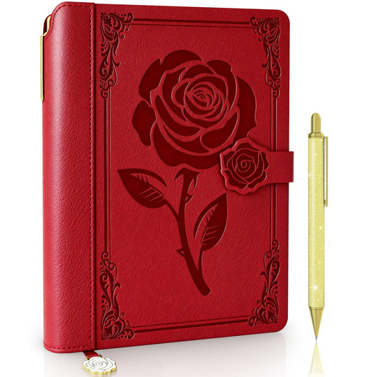 Aocii leather Journal for Women, A5 lined Daily Journal Notebook, Pretty Journaling for Writing, Hardcover Vintage Travel Journals, 240 Pages/120 Sheets, Pen included