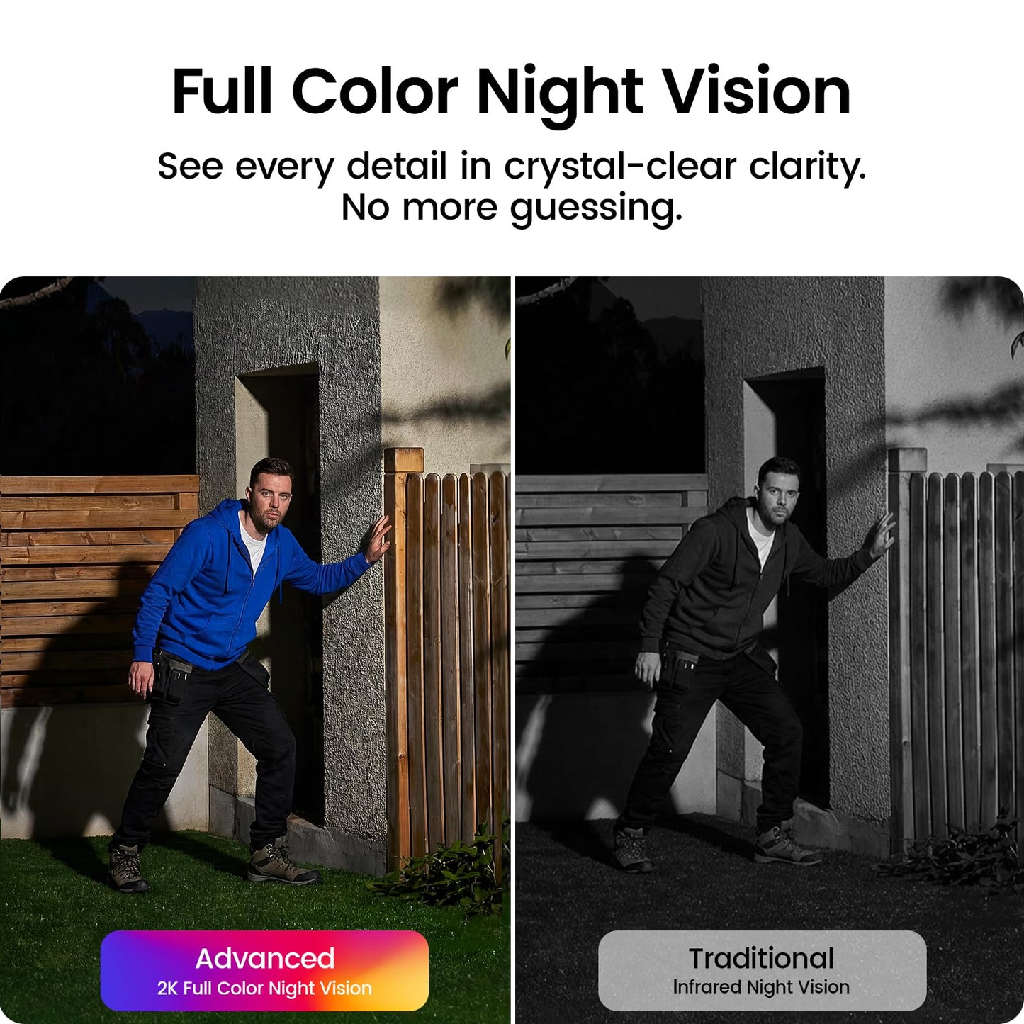 aosu Solar Security Cameras Wireless Outdoor Home System, True 2K HD, Cross-Camera Tracking, PIR + AI Human Detection, Color Night Vision, Local Storage, No Subscription Required, 2-Cam-Kit