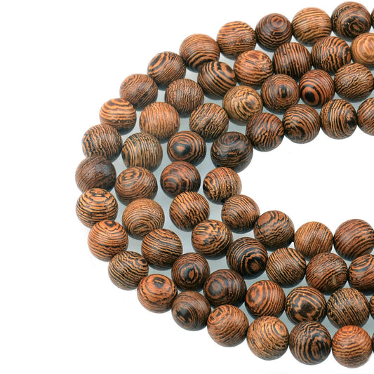 LPBeads 100PCS 8mm Natural Round Wood Beads for Jewelry Making with Crystal Stretch Cord