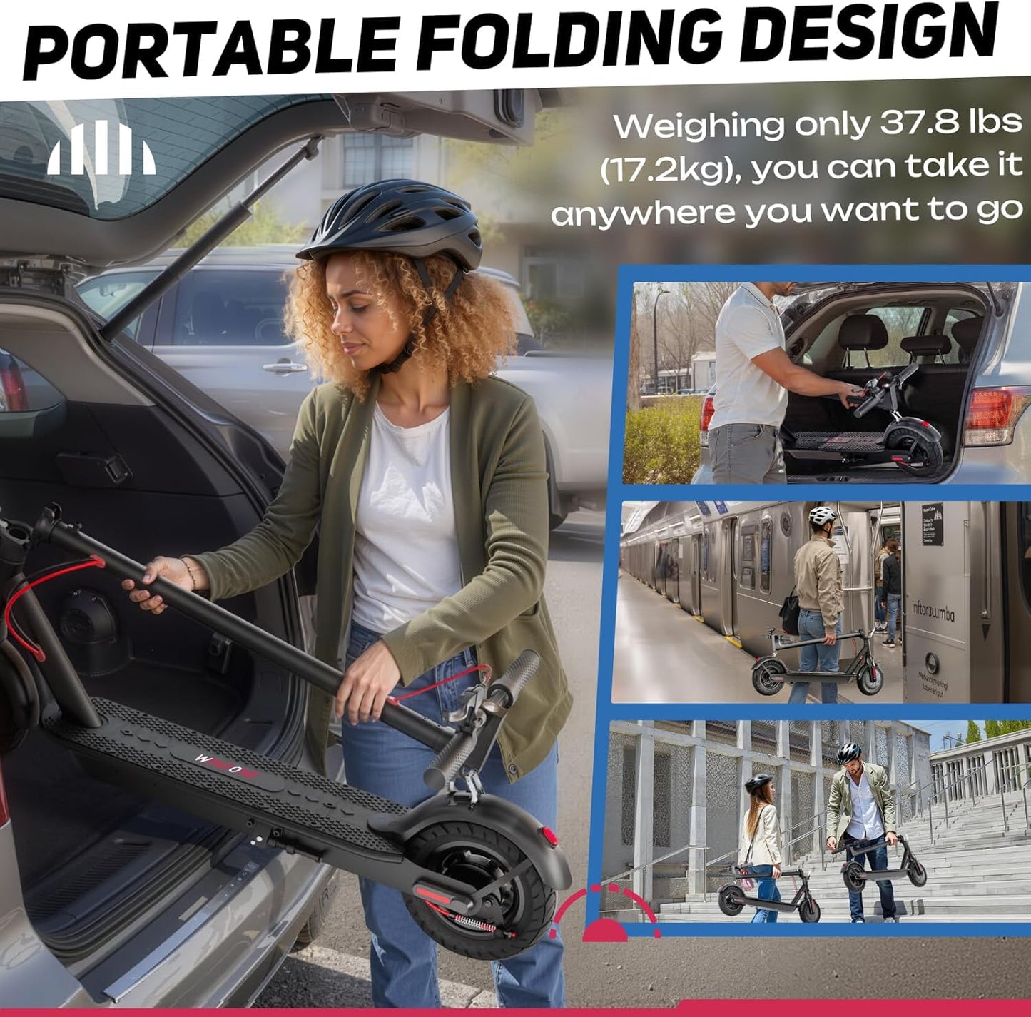 Windone Electric Scooter for Adults – 19MPH, 17-Mile Range, 430W Peak Motor, Foldable Commuter E-Scooter with 10" Shock-Absorbing Tires & Dual Braking System (UL 2272 Certified)
