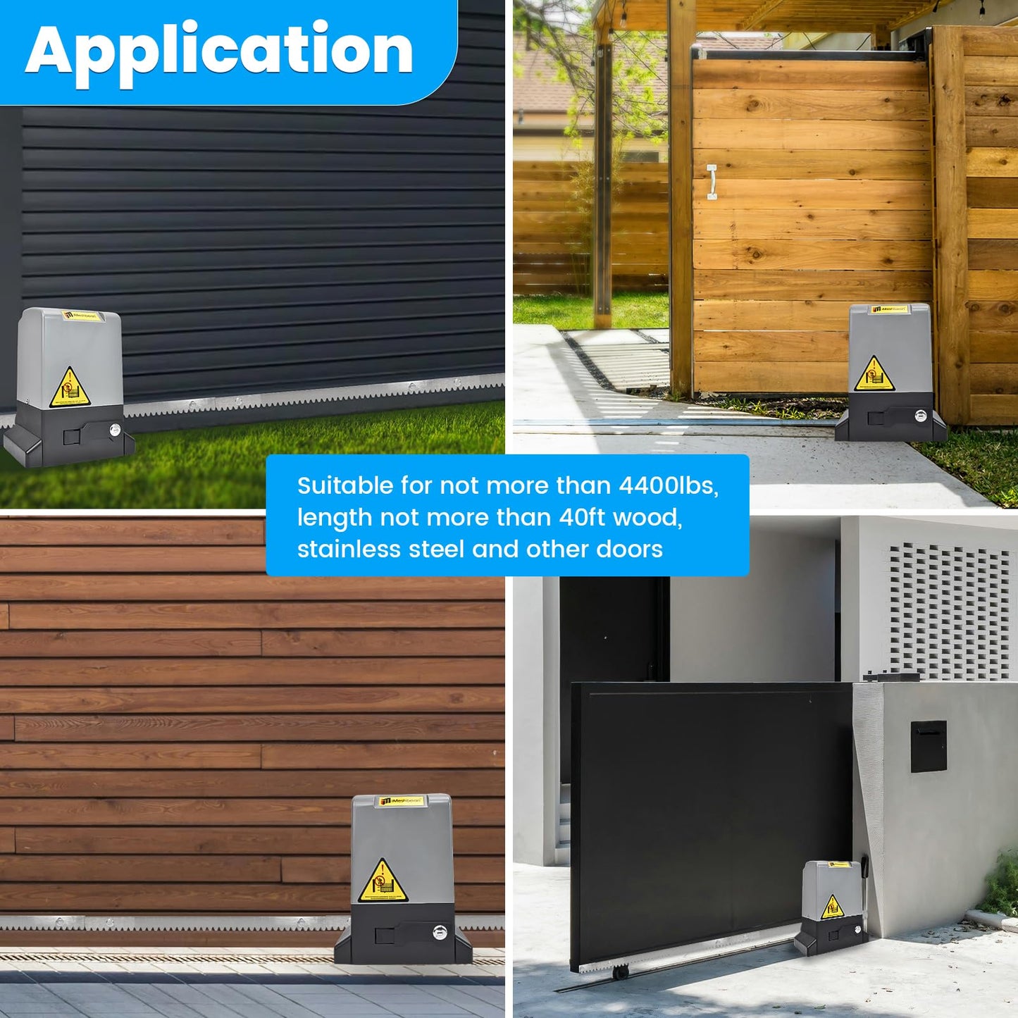 5000LB Automatic Sliding Gate Opener APP Keypad Control,1200W Gear Rack Driven Sliding Gate Motor with 4 Remotes,Electric Gate Operator System Kit for Sliding Gate Up to 100FT (1200W 5000LB)