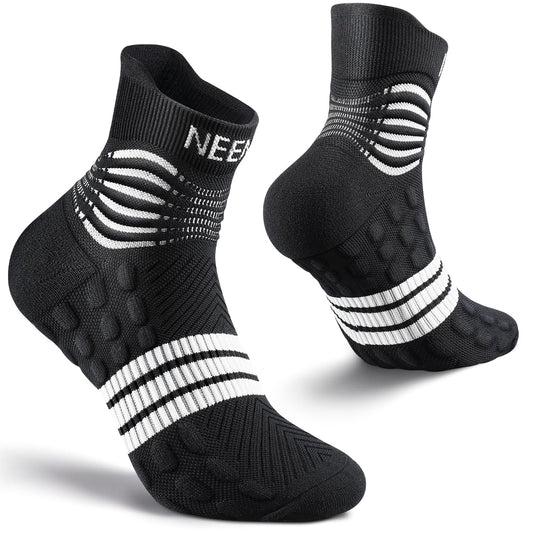 NEENCA Professional Compression Socks, Medical Ankle Socks with Patented Massage Dots for Pain Relief, Plantar Fasciitis, Women/Men Circulation, Swelling, Travel, Sports Protection. 1 Pair, 20-30 mmHg