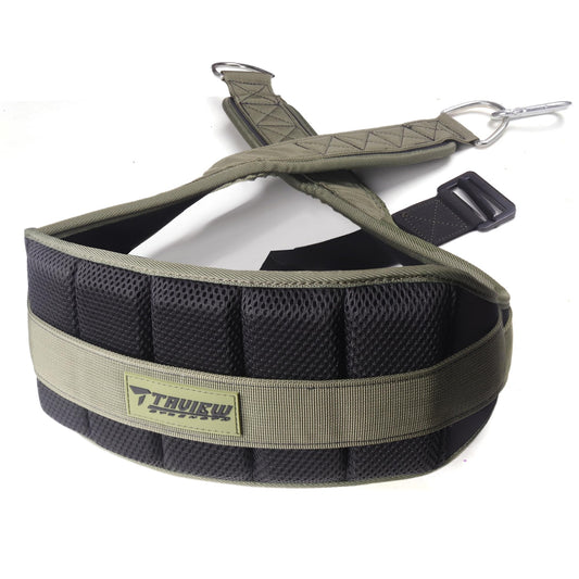 Belt for Belt Squats & DiP Belt, Rack Attachment & Squat Machine, Weight Lifting&Powerlifting – Back Support, Low-Profile, Padded Hip & Thigh, Secure Buckle, Heavy Duty