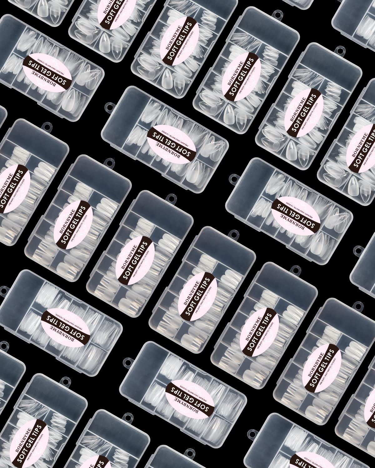 Soft Gel Nail Tips Medium Coffin, 120PCS Pre Buff Full Cover Nail Extenison Tips Half Matte Gel X Nail Tips BORNBYME