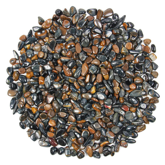 1.1lb Natural Crushed Blue Tiger Eye Crystal Tumbled Chips-Healing Crystals Chips Bulk, Crushed Crystal Gemstones for Crafts, Beautiful Package for Gift (Blue Tiger Eye)