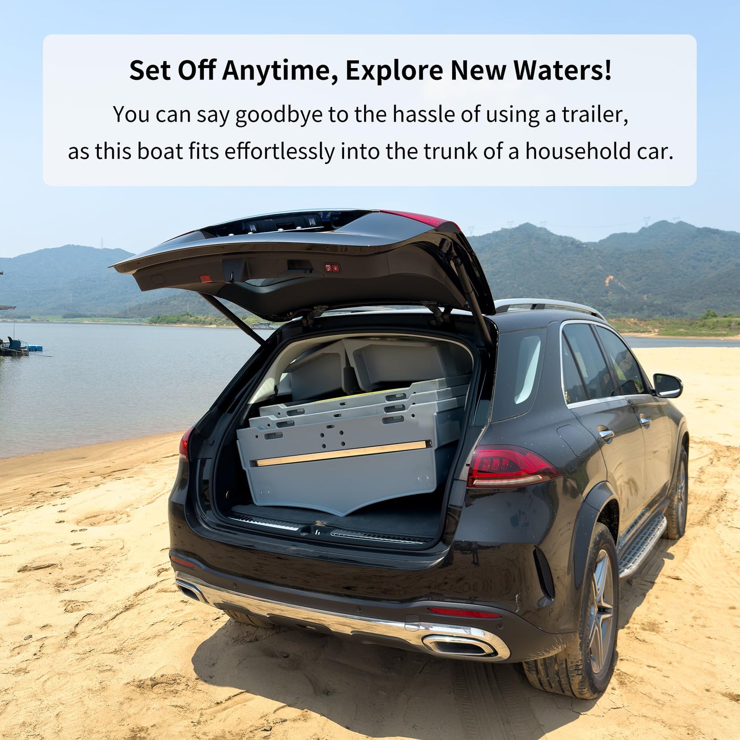 Artigree Fishing Boat, Folding Pontoon Boat, Fits in SUV Trunk - Portable Modular Kayak, Seats 4-6, Motor-Ready, Sturdier Than Inflatable Boats - Ideal for Lure Fishing, Rowing, Travel (Pro, Gray)