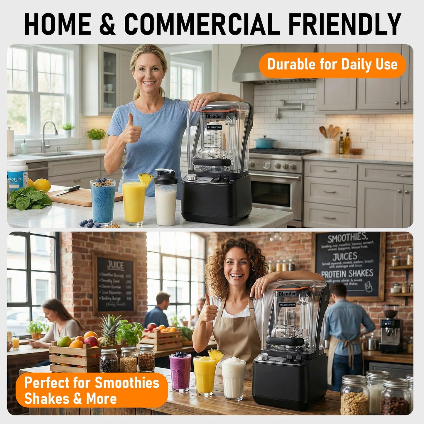 Nalison Professional Commercial Quiet Blender Soundproof Shield ，70 Oz Quiet Professional Blender 1800W Commercial Blenders for Smoothies, Noise Reduction blending for Family and Business (Model: G3)