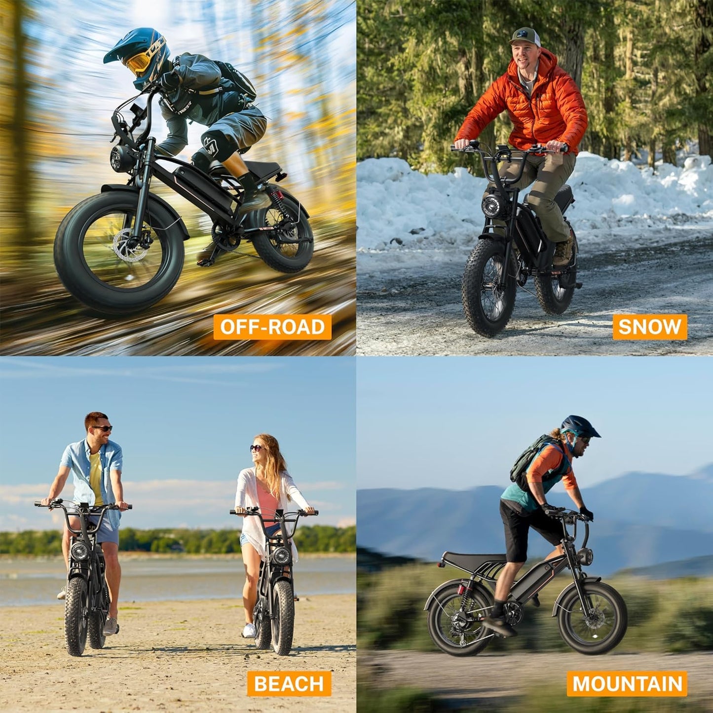 SYFTLLSJY 2000W Peak 16" Off Road Electric Bike for Adults,55+Miles LongRanger,28+MPH Electric Dirt E Bike Bicycles, Fat Tire All Terrain E-Bike,48V Electric Motorcycle for Road Mountain