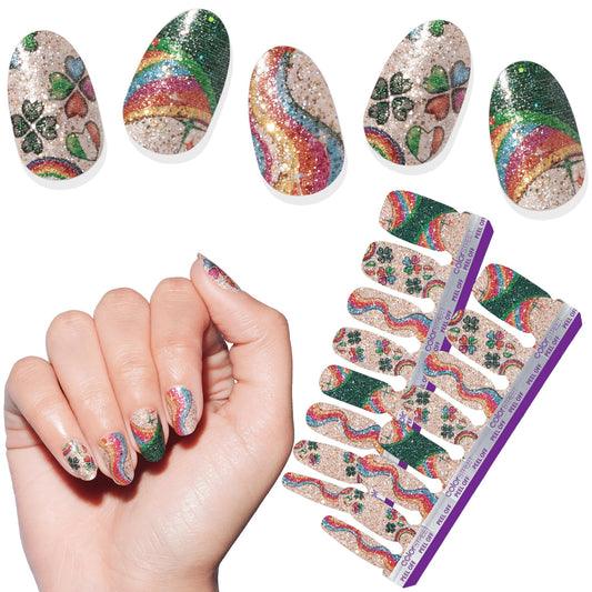 Color Street - Charms and All - Glittery Nail Polish Strips with Glitter Finish, Real Nail Polish Strip, Glam Manicure Set - 16 Strips