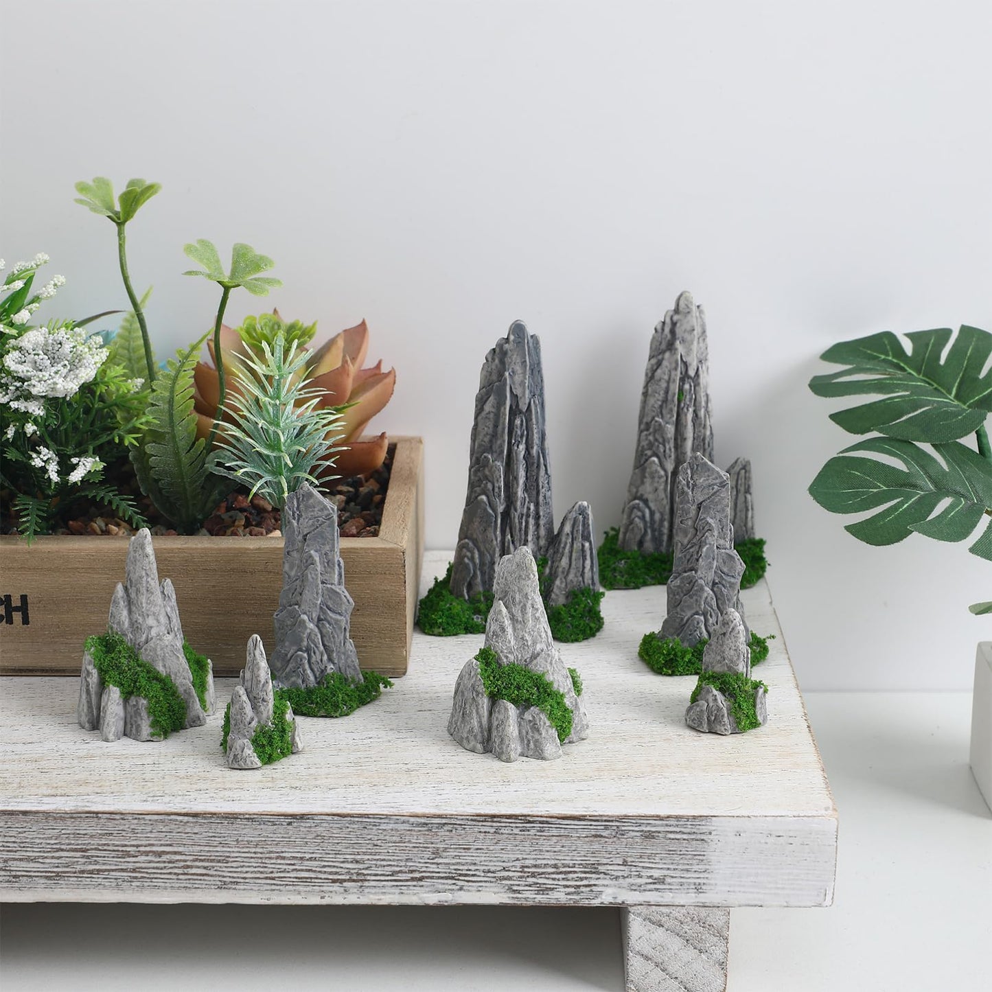 NOLITOY 8pcs Mini Rockery for Bonsai: Zen Garden Accessories Mountain Landscape Figurines for Home Office Displays