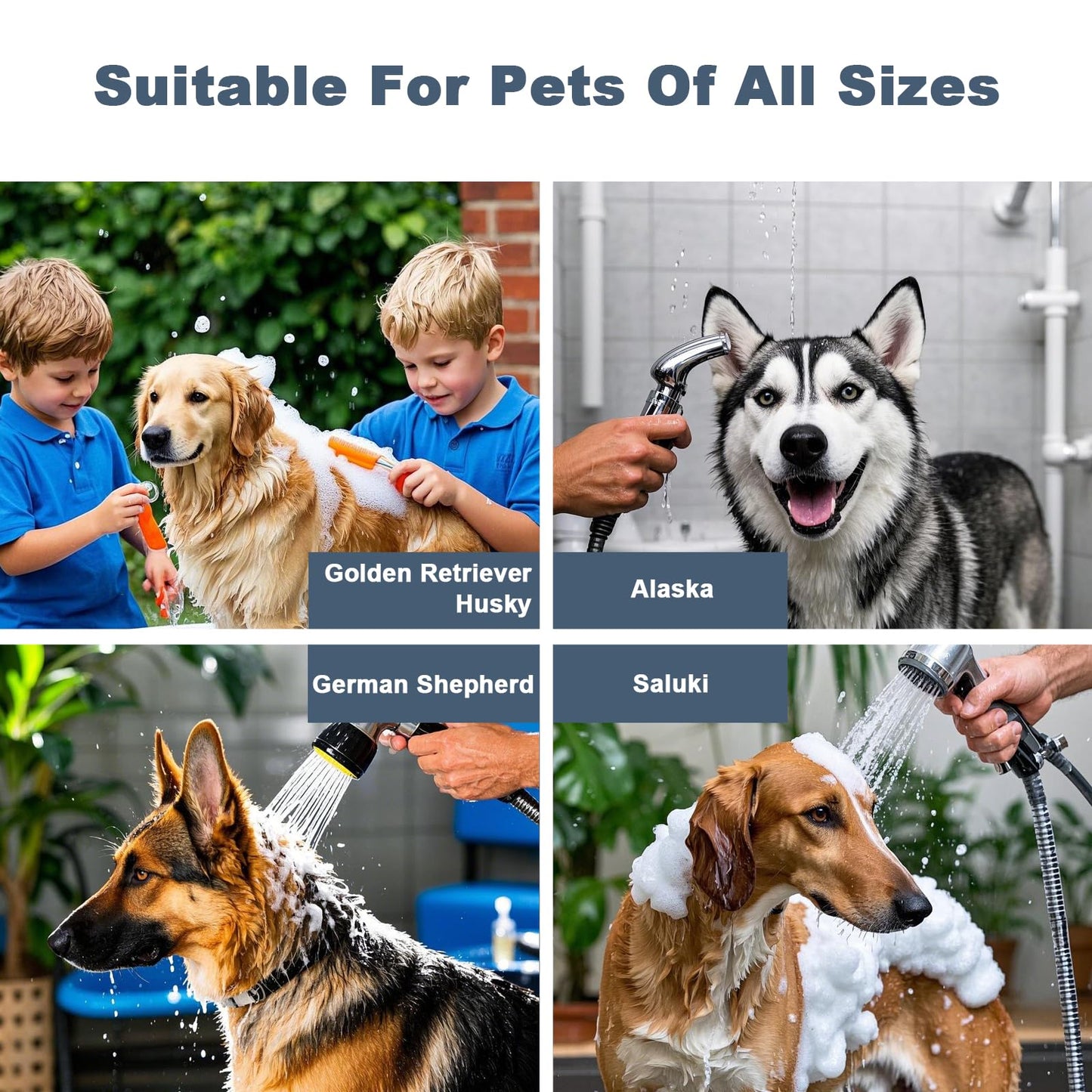 62" Professional Stainless Steel Dog Bathing Station, Large Dog Washing Station W/Dog Bath Brush, Washing Gloves, Floor Grate, Dog and Cat Bath Tub, Dog Washing Sink (62 Inch Left Door)
