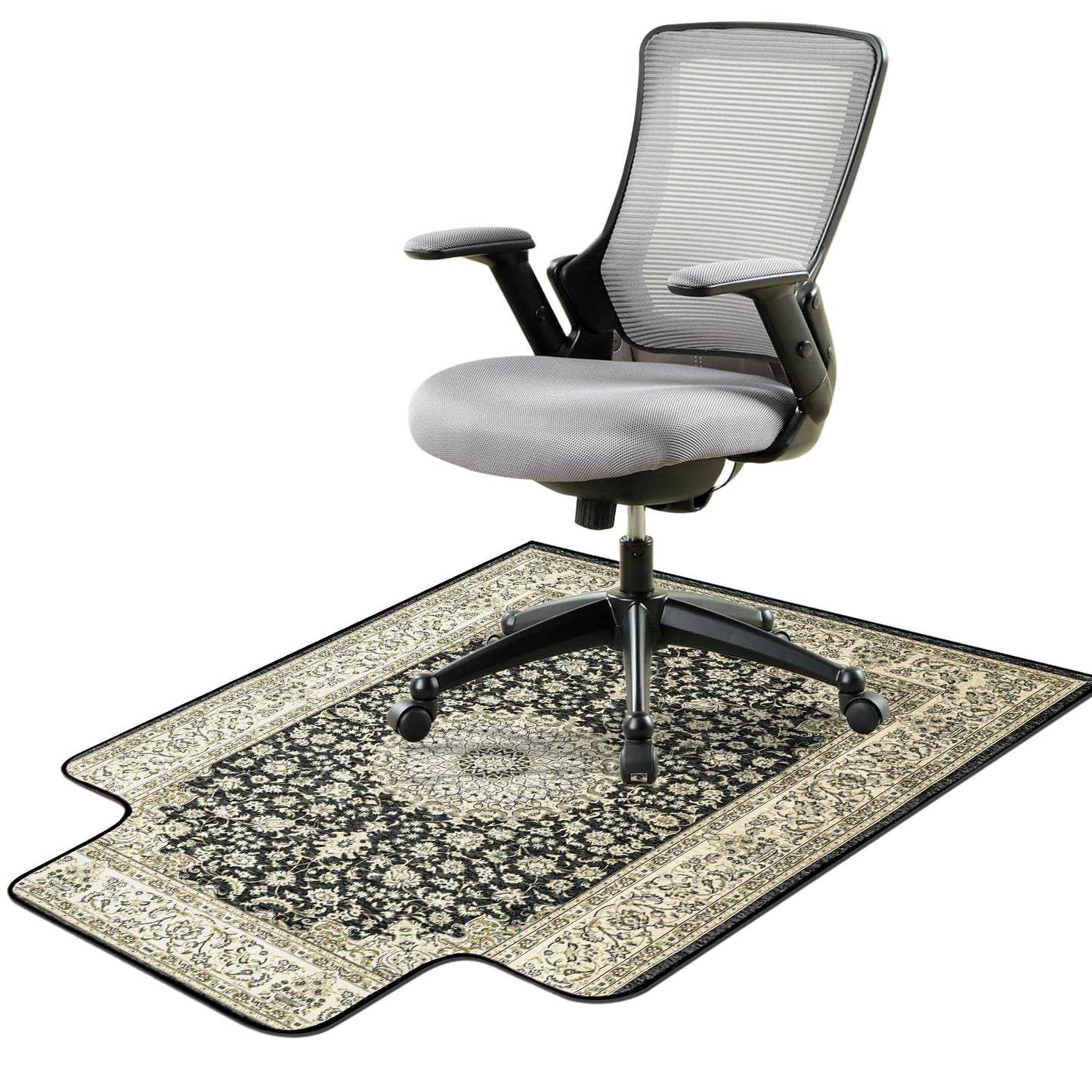 36" X 48" Office Chair Mat for Hardwood and Tile Floors, Under Desk Chair Mat for Carpet Protector Rolling Computer Chairs, Machine Washable Non-Slip Area Rug, Black