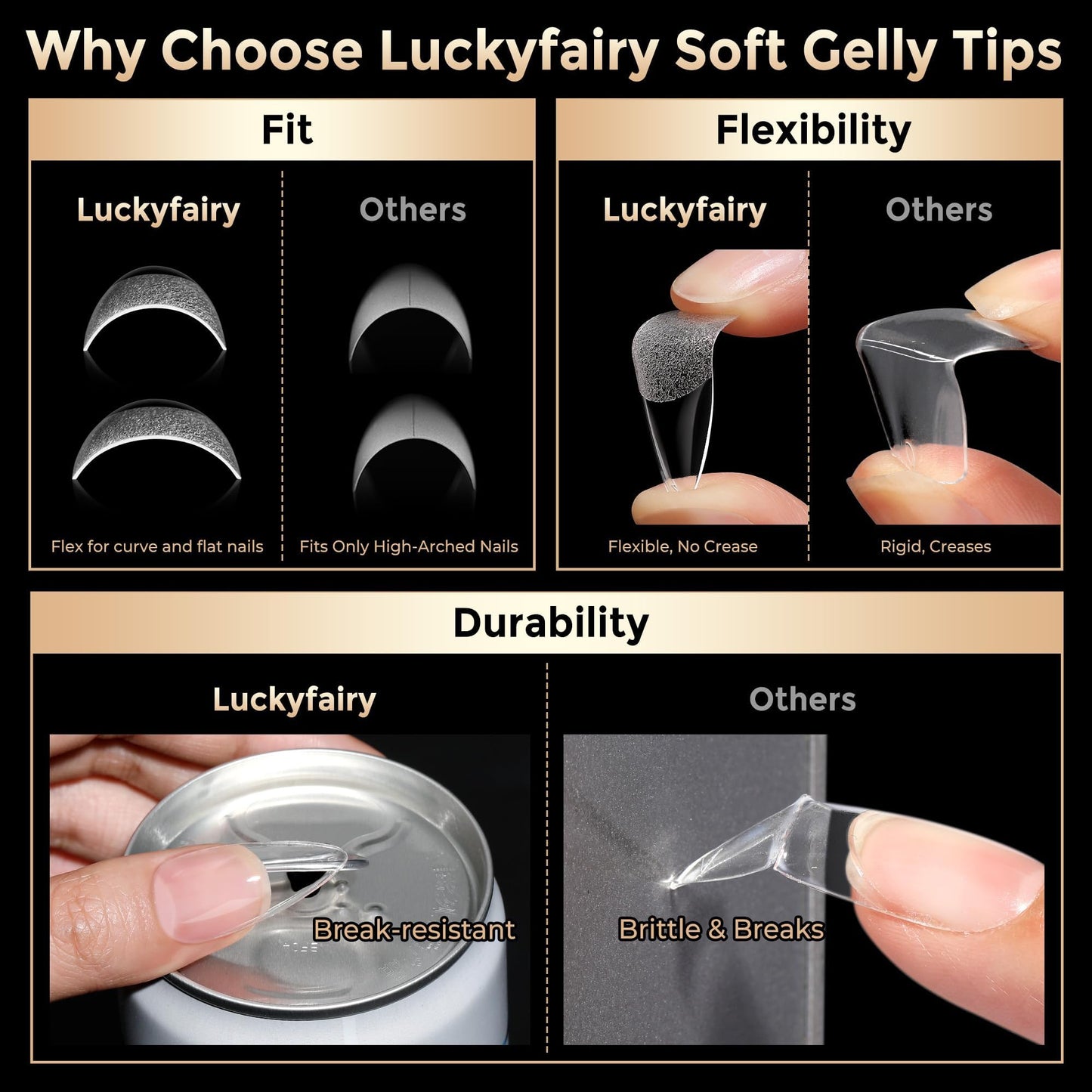 Medium Stiletto Nail Tips: 504pcs Full Cover Soft Gel Nail Tips, 12 Sizes Pre-Etched Half Matte Clear Stiletto Press on Nails No C Curve For Nail Extensions Home Salon