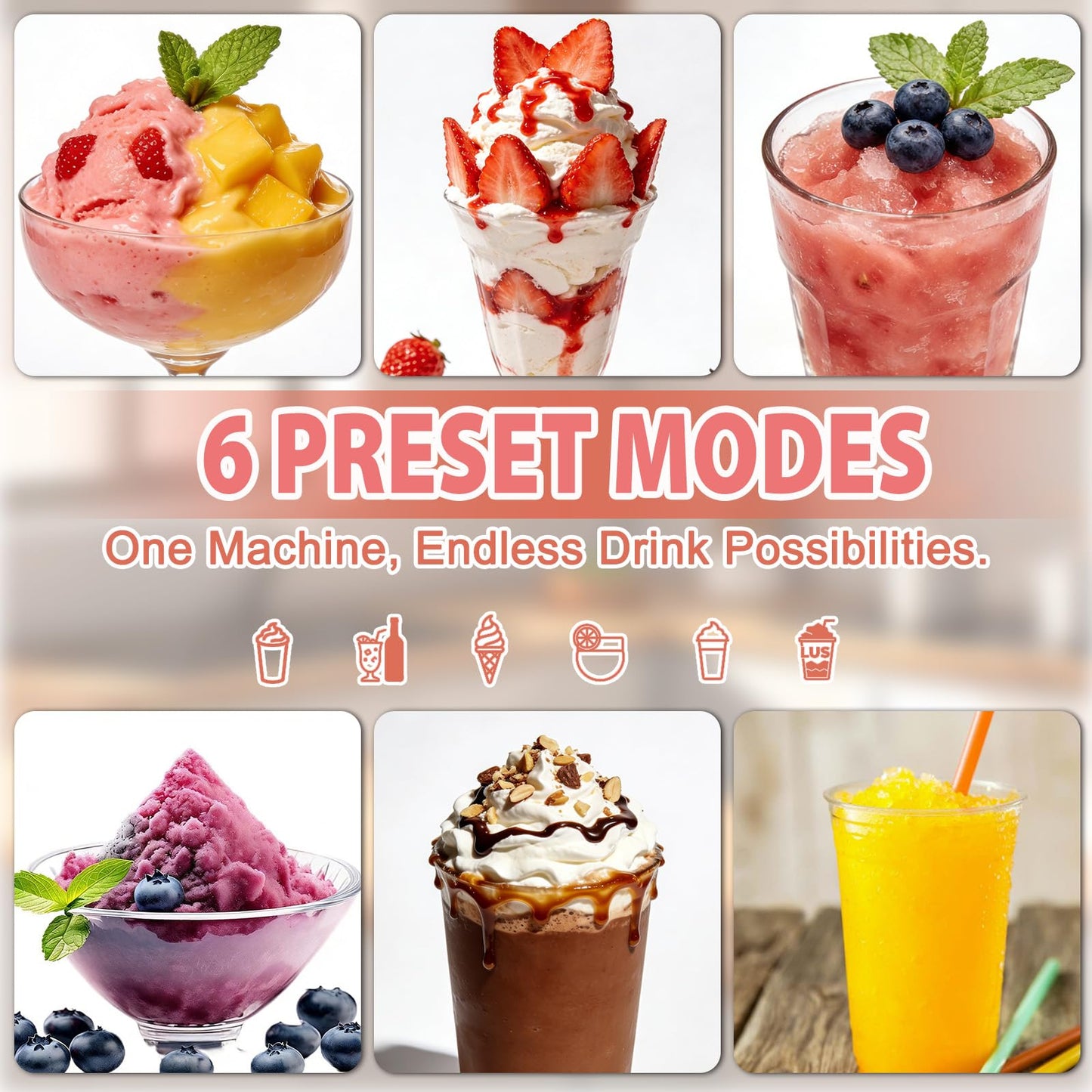 Supwin Slushie Machine for Home - 88oz Frozen Drink Maker Slushy Machine, 2-In-1 Soft Ice Cream Maker, 6 Preset Programs| Slushie, Cocktails, Frappés, Ice Cream, Smoothies, Milkshakes (Screen Version）