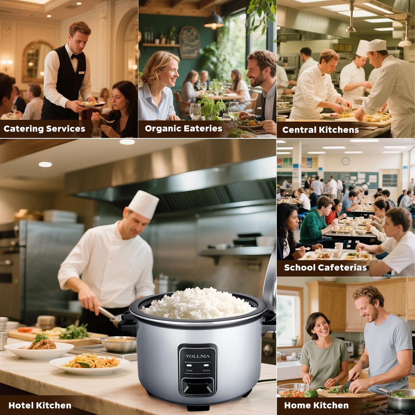 15L Commercial Rice Cooker 84 cup(Cooked) Large Rice Cooker | 24-hour Keep Warm| One Touch Operation, Food Warmer with nonstick pot |1350W Fast Cooking Electric Rice Cooker for Restaurant