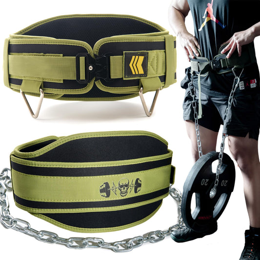 Quick Locking Weighted Dip Belt for Weight Lifting,Weighted Pull up Belt Green