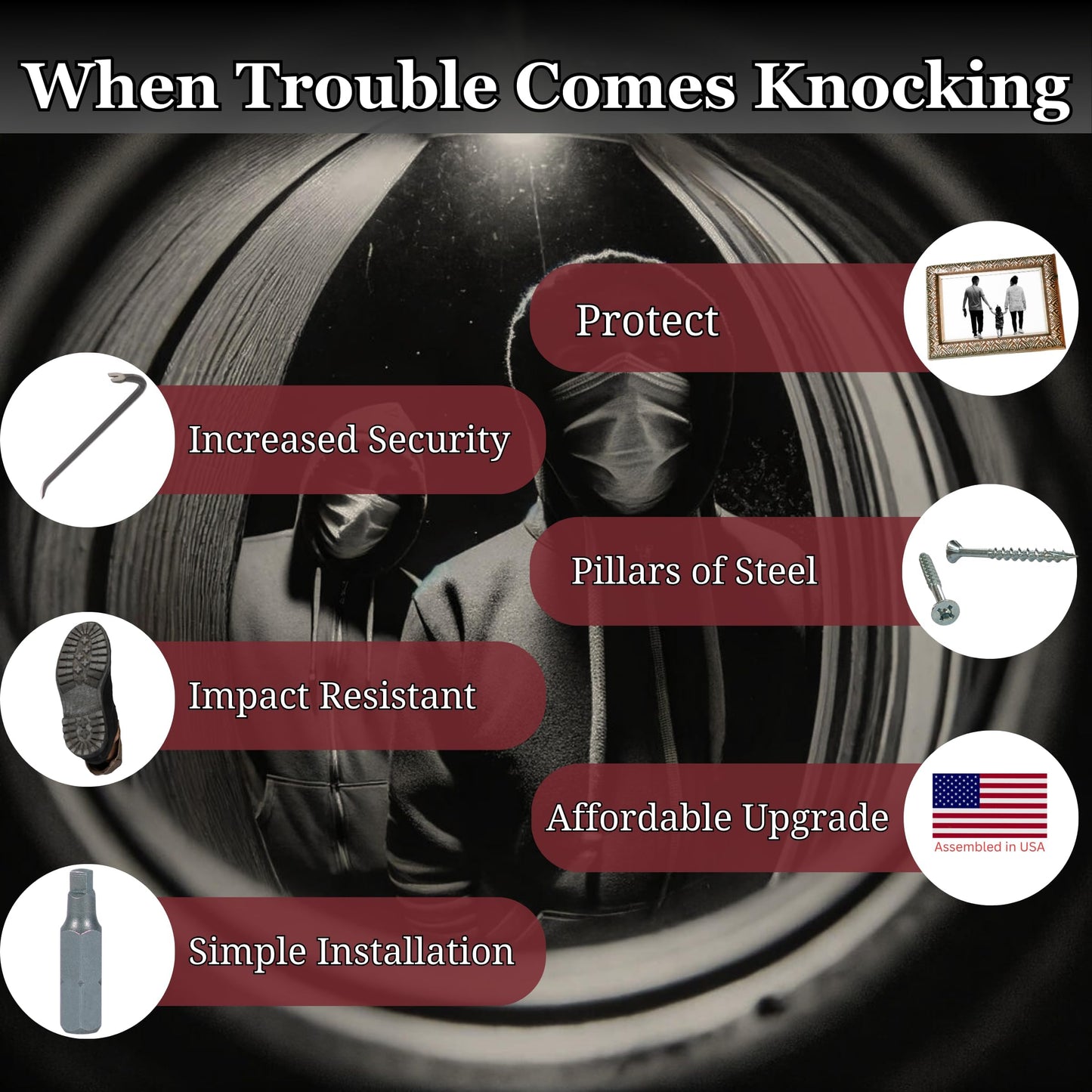 Reinforced Door Screw Kit for Strike Plates, Deadbolt Plates, and Hinges. 3-inch Screws and Screwdriver Bit, Makes Doors Kick Resistant, Home Security Upgrade