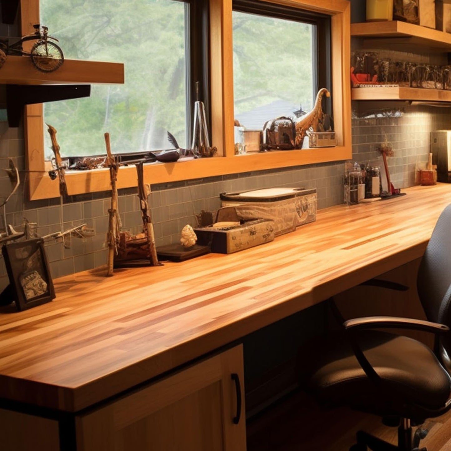 CONSDAN Butcher Block Counter Top, USA Grown Cherry Solid Hardwood Countertop, Wood Slabs for Kitchen, Reversible, Both Side Polished, Prefinished with Food-safe Oil, 1.5" Thickness, 60" L x 25" W