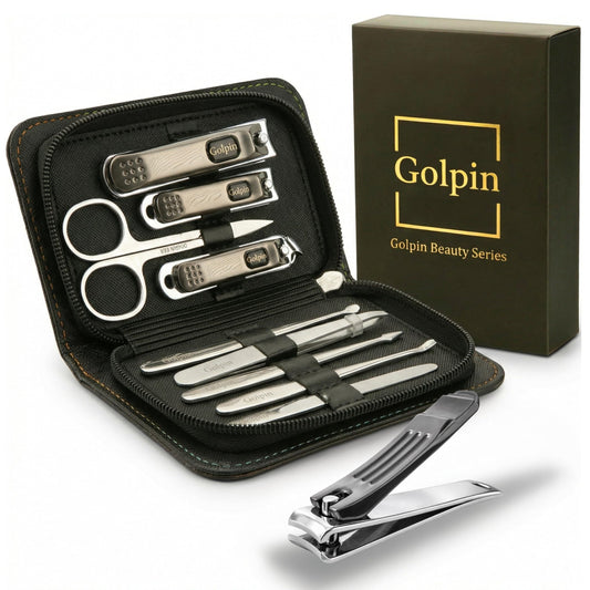 9 Pcs Manicure Set for Men & Women – Stainless Steel Manicure & Pedicure Kit with Travel Nail Grooming Case, Nail Clippers, Cuticle Tools – Gift-Ready Mens Manicure Kit & Womens Grooming Set