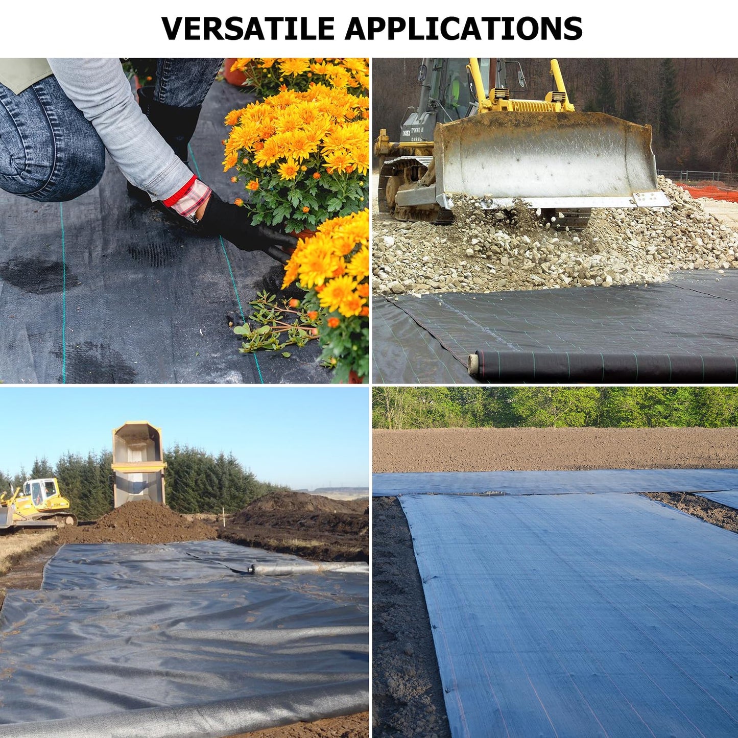 Doniks 13x115ft Driveway Fabric,3.5OZ Commercial Heavy Duty Weed Barrier Fabric, Garden Landscape Fabric,French Drain Fabric for Erosion Control,Landscape Fabric,Weed Barrier,Construction Projects