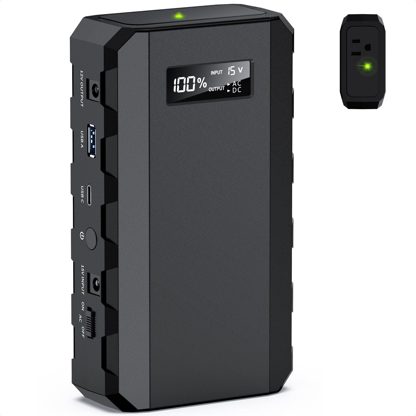 Apowking Power Bank with AC Outlet, 65W Portable Laptop Battery Bank Fast Charging, 88.8Wh 24000mah Power Station for Outdoor Camping PowerBank Travel Home Power Backup