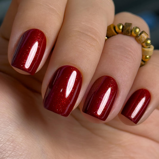 Curvlife Soft Gel Press on Nails Fake Nails with Grayish Red Design Full Cover False Nails Reusable Nail Kit with Nail Glue Adhesive Tabs Artificial Glue on Nails