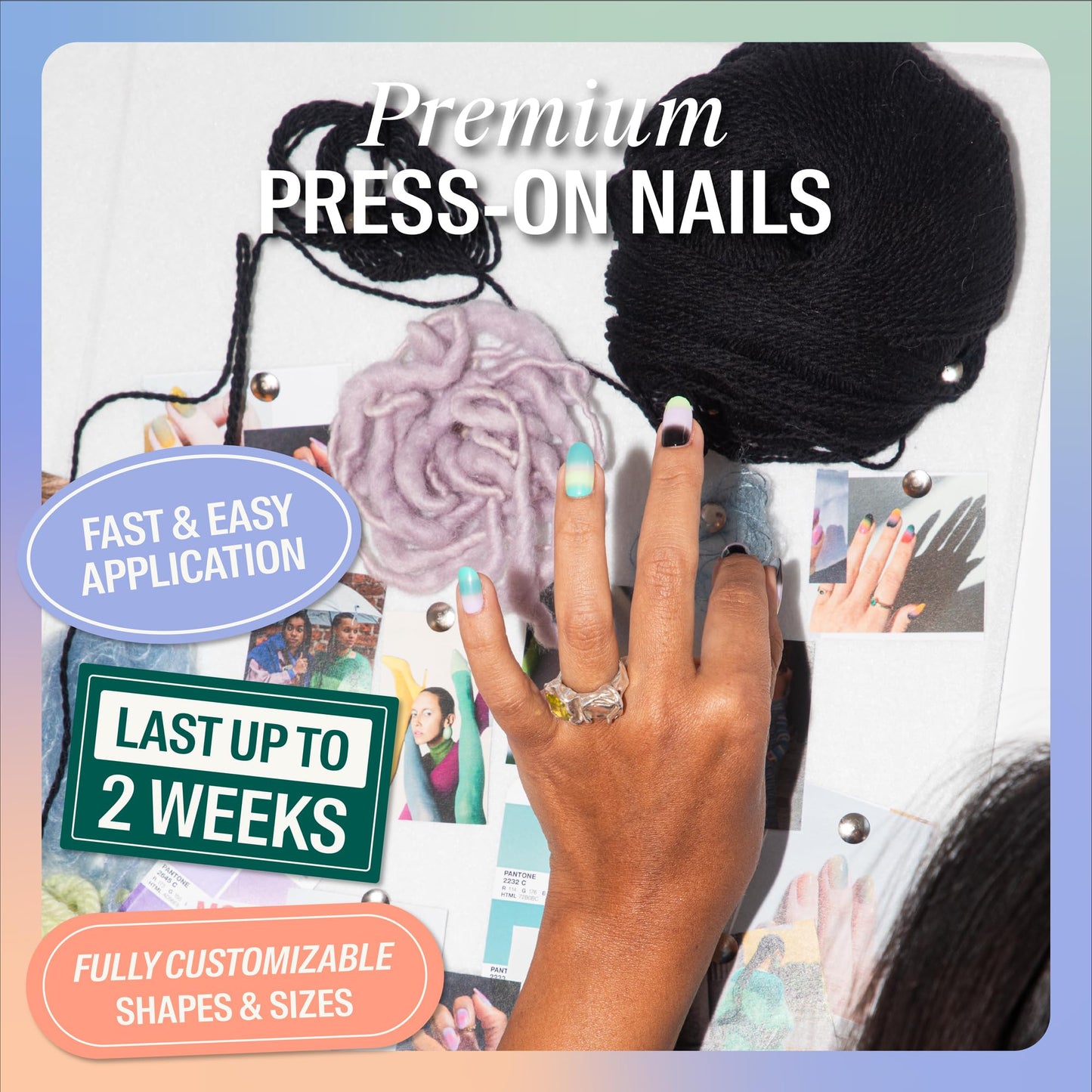 Chillhouse - Chill Tips, Press on Nails Kit - Shades of Mohair (Oval) - 24 Nail Shapes & Sizes - Up to 2 Weeks of Wear - Customizable Fit - Reusable - Latina Founded & Women Owned - Beauty & Self Care
