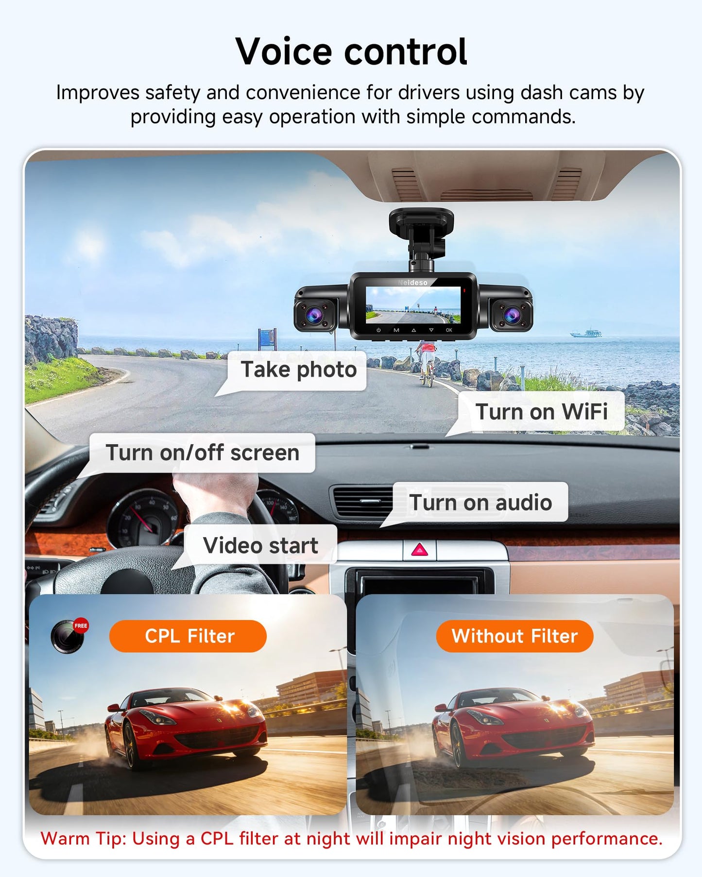 4K STARVIS 2 Dash Cam Front and Rear, 360° 4 Channel Dash Camera for Cars, Car Video Recorder with AI Driver Monitor System, Free 64GB Card, 5GHz WiFi GPS, WDR Night Vision HDR,24H Parking Mode(N900)