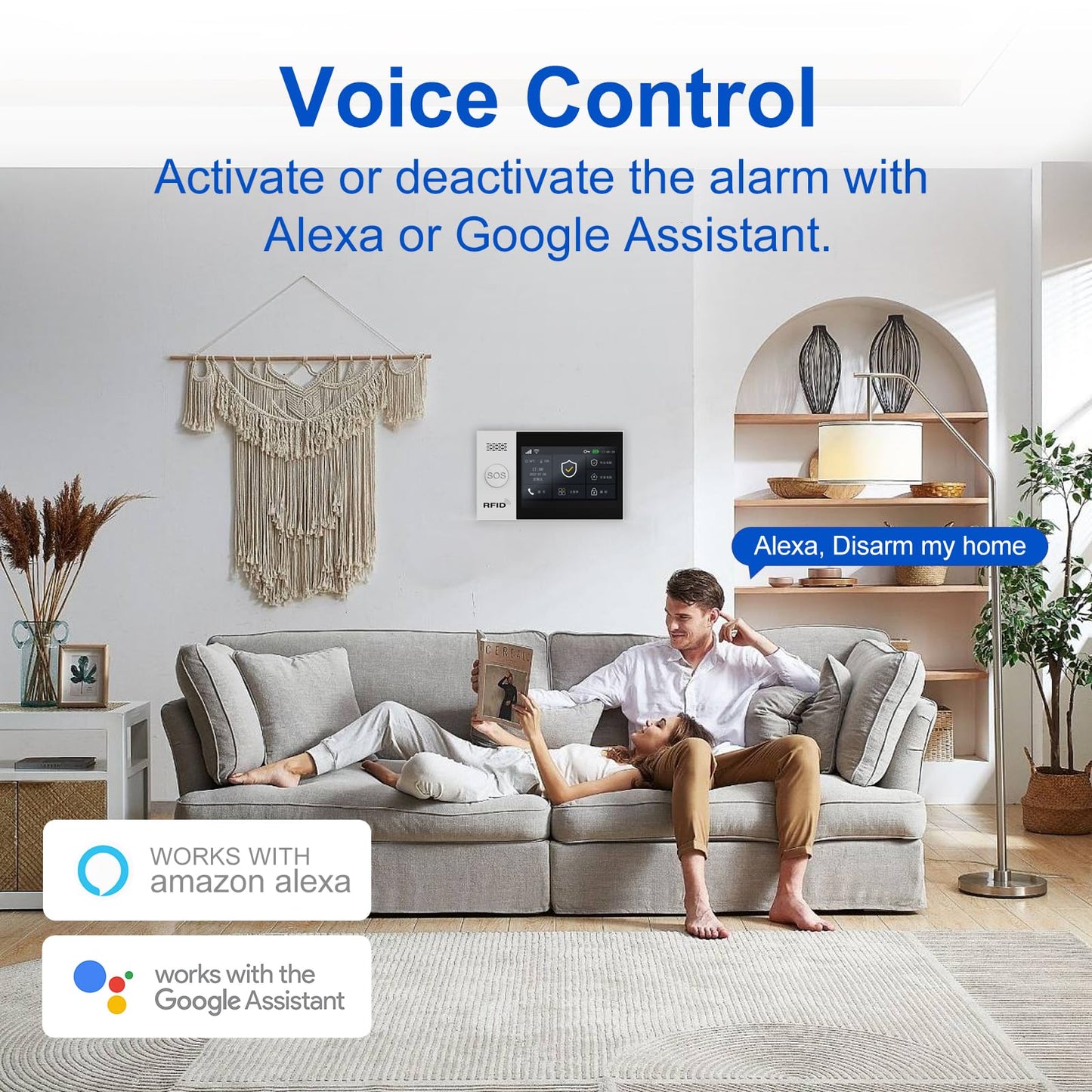 WiFi Wireless Alarm System for Home Security - 24/7 Protection Smart Home Devices 4.3" Touch Screen, GSM/4G+WiFi, App Instant Alerts, No Monthly Fee, Alexa Compatible for Villa, Kids Safety (24 pcs)