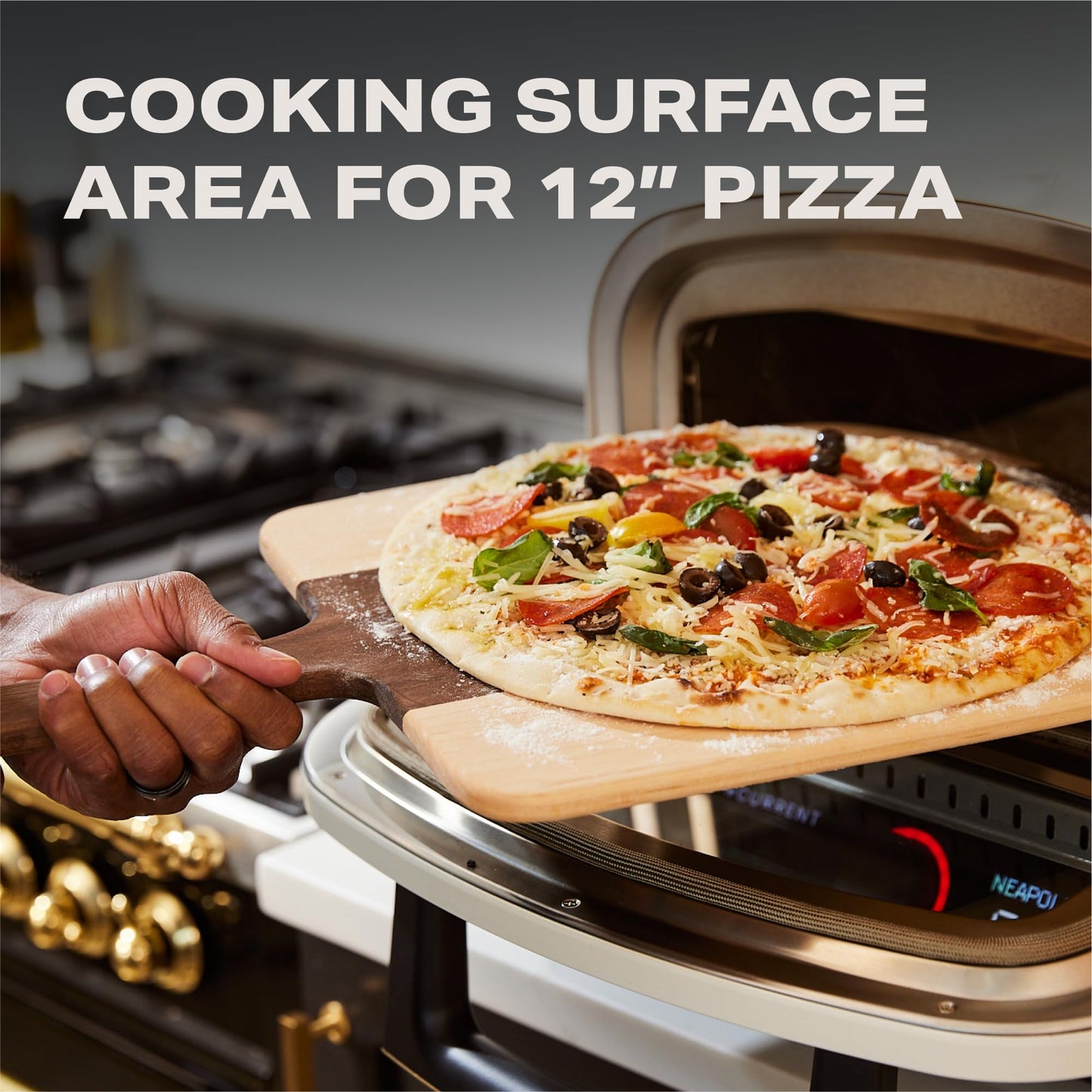 Current® Model P Smart Electric Pizza Oven, 12-Inch, 850°F Max, 8 Cooking Modes, App Connectivity for Temperature Monitoring & Custom Cooking Times, Compact for Indoor & Outdoor Use, Dark Gray