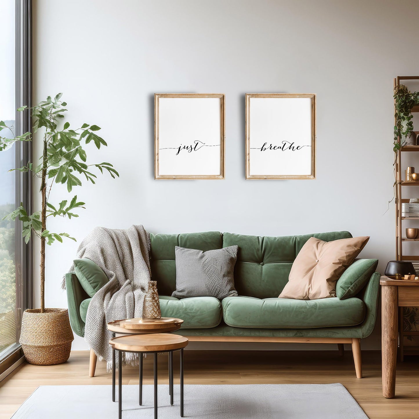 DREAM BIG PRINTABLES Just Breathe Wall Art Prints - Set of 2 - Unframed - 8x10 - Inspirational & Motivational Office Wall Decor - Perfect for Home, Office, or Classroom