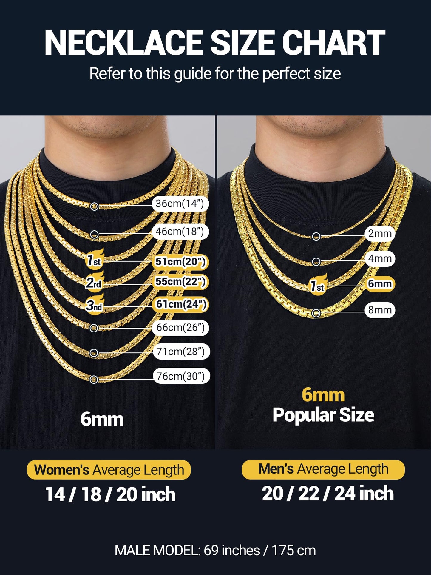 PROSTEEL Mens Chain Necklace Chain for Men Trendy Jewelry Chains Necklaces