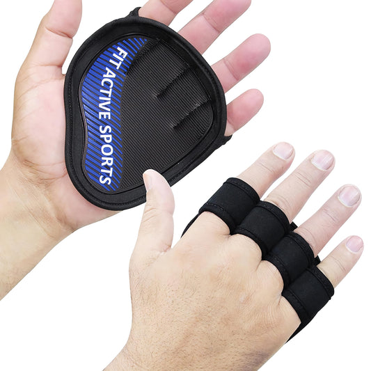 Fit Active Sports Weight Lifting Gloves for Men & Women - Durable Gym Workout Gloves with Grip Pads, Rubber Padding to Prevent Calluses | Blue, Small/Medium