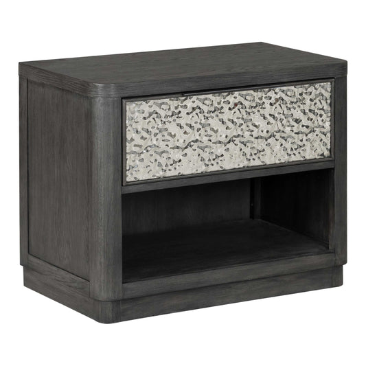 Furniture of America Selyra Modern Contemporary Solid Wood 30-inch 1-Drawer Nightstand with USB Ports, Sealed Back, English Dovetail, Ball-Bearing Glides, No Assembly for Bedroom, Guest Room, Ash Gray