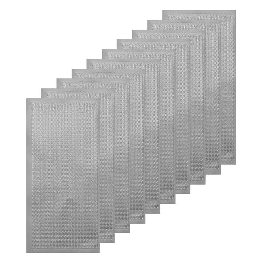 MECCANIXITY 10 Sheets Nail Silver Art Stickers Decals 3D Chains Line Metallic Sticker Holographic Self Adhesive for Nail Scrapbook DIY Decoration