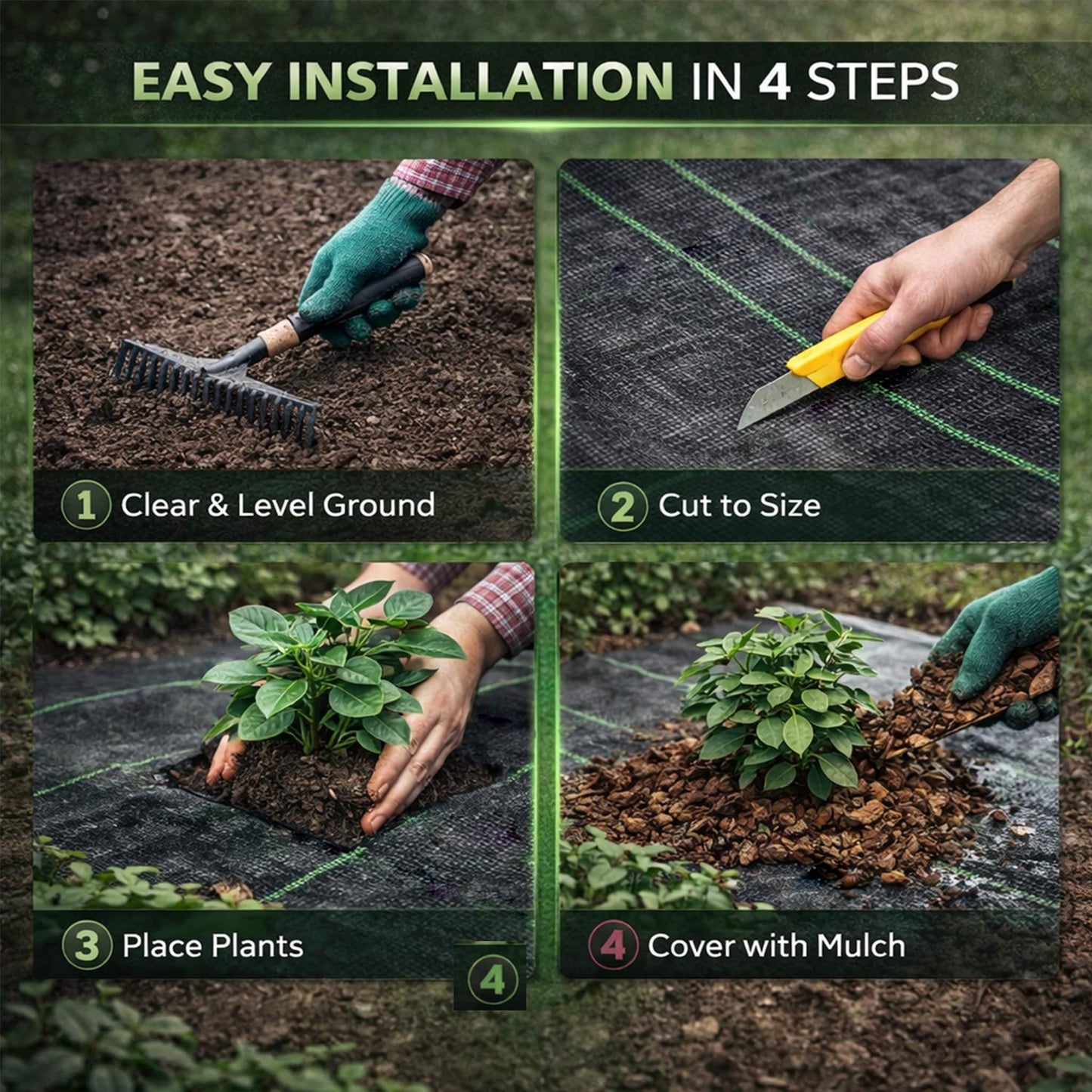 Sunifier Heavy Duty Weed Barrier Landscape Fabric, Woven Geotextile Ground Cover - Premium Weed Control Mat for Garden Beds, Driveways & Landscaping(1.3ft x 50ft)