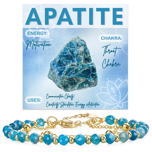 Farfume Apatite Crystal Bracelet Beaded Bracelets for Women 4mm Natural Stone Beads Gemstone Handmade Jewelry Valentine's Day Gifts