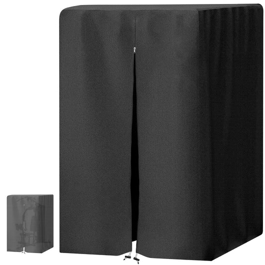 MRWiZMS Protective Cover for Home Gym Set with Waterproof Zipper, Waterproof Cover for Power Tower/Pull Up Dip Station Heavy Duty, 420D Oxford Cloth UV Resistant, Dustproof, Universal