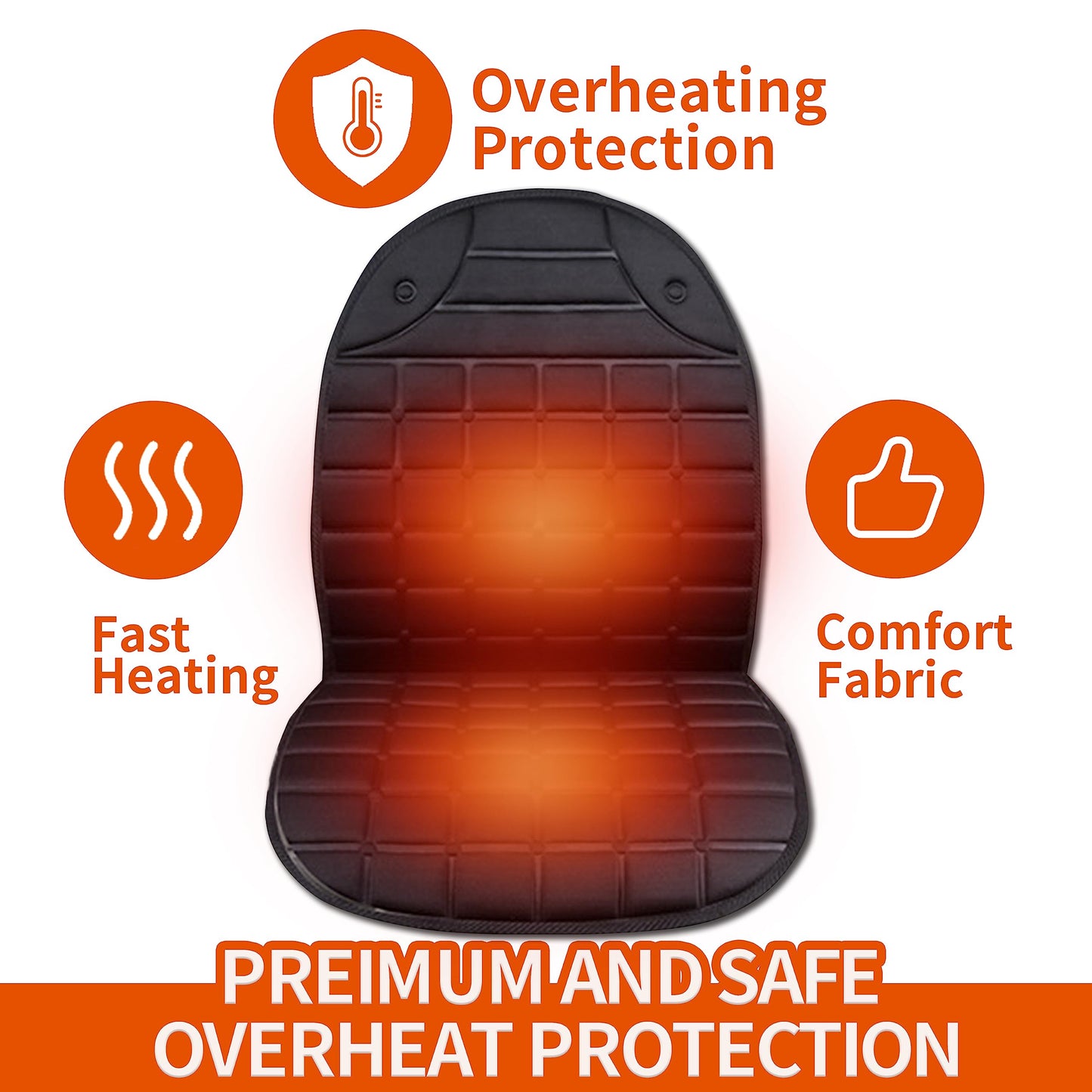 Teomi Heated Seat Covers, 2 Fast Heating Models Heated Seat Cushion Black