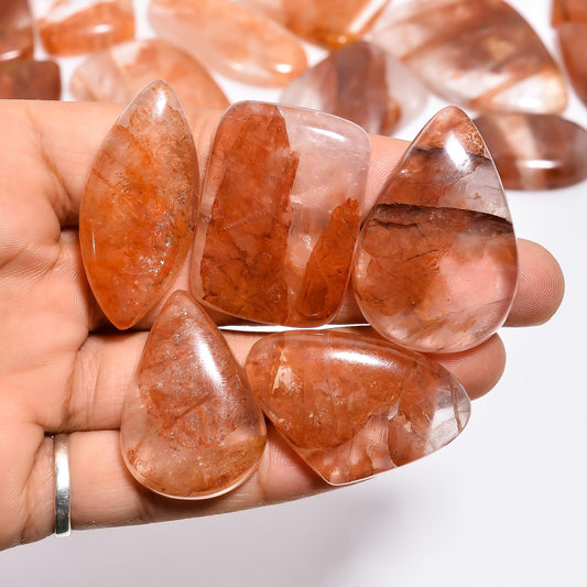 Natural Zuby Quartz Gemstone- Healing Crystals for DIY Jewelry Making -Loose Natural Cabochon -Perfect for Crafting Unique Jewelry Designs -Gift for Her, Mother and Wife (5 pcs, 25-35 mm)