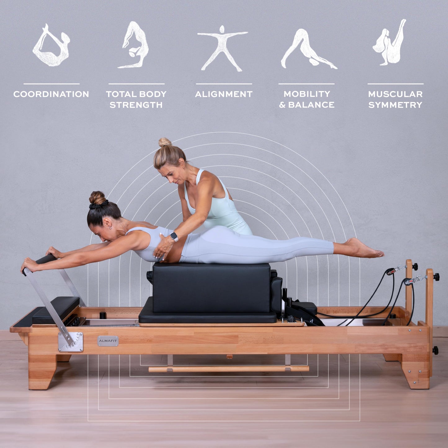 Pilates Reformer Machine with Sitting Box & Jumpboard – Adjustable Resistance, Durable Black PVC Upholstery – Ideal for Home or Studio Workouts