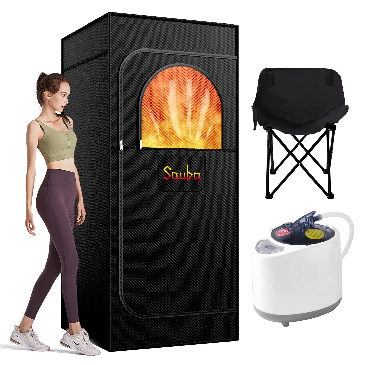 Sauba Portable Steam Sauna for Home,Personal Steam Room,Sauna Box,Home Sauna,Steam Sauna Tent for Steam Detox Relaxation Spa (Aluminum Film)