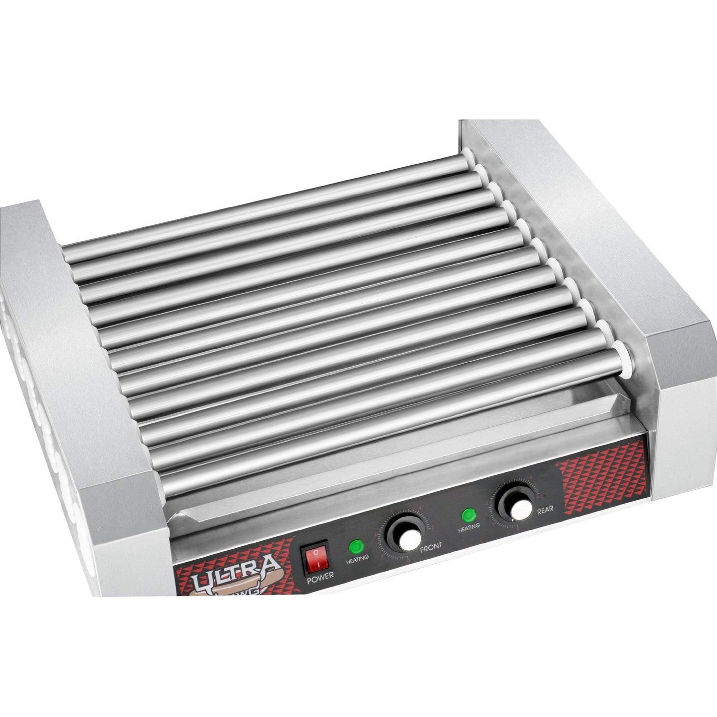 11 Roller Hot Dog Machine – Countertop Hot Dog Roller with Dual Temperature Zones Makes Up to 30 Hotdogs, Brats, or Sausages by Great Northern Popcorn