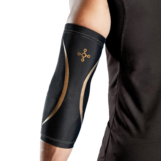 Tommie Copper Elbow Compression Sleeve (S/M, Black), 15-20 mmHg, 4D Stretch & Non-Slip Fit for Targeted Support, Patented Copper Znergy Fabric, Anti-Odor Benefits, Breathable Design